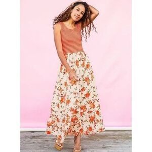 Matilda Jane Dream Chasers In The Springtime Tank Dress Maxi Dress Coral Orange